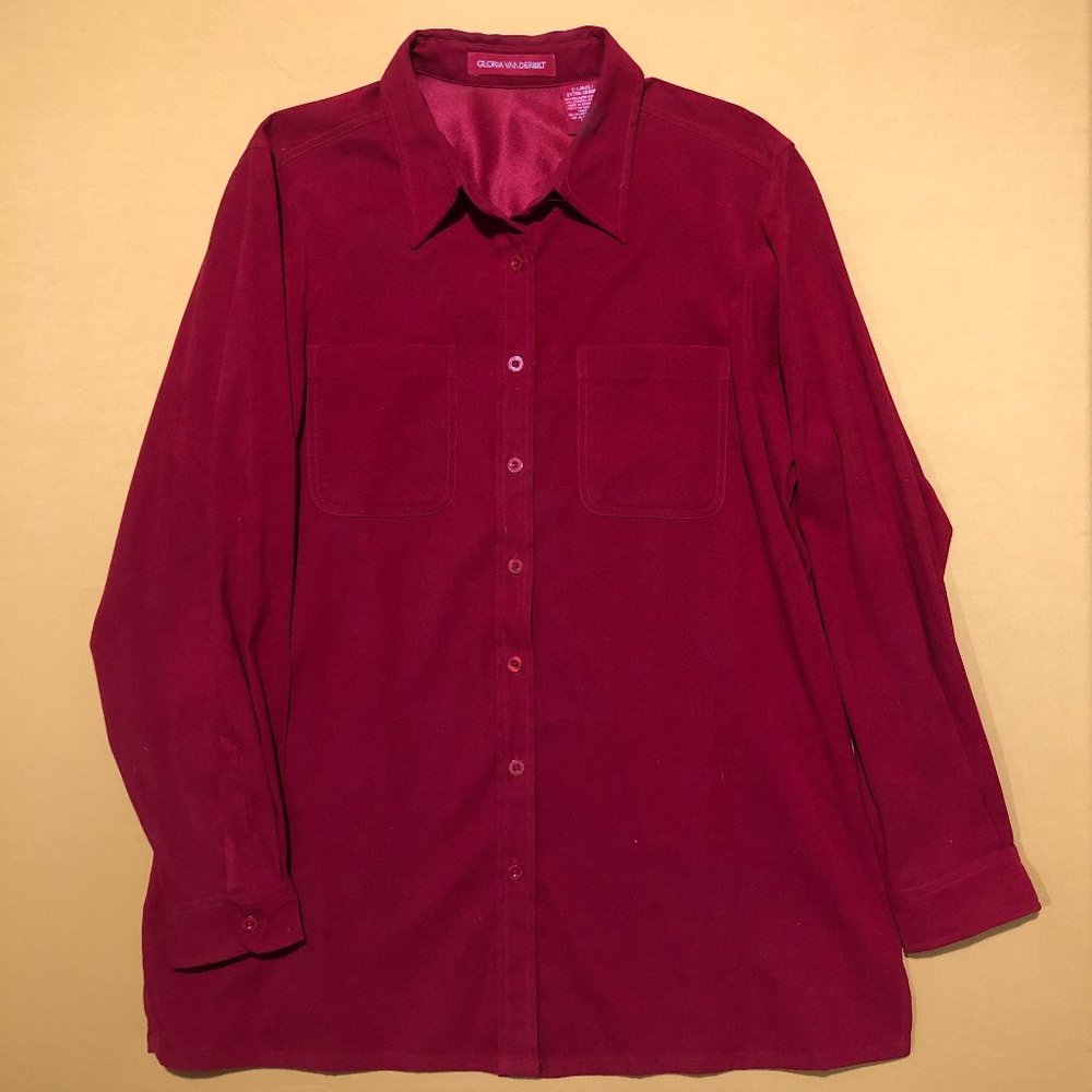 Gloria Vanderbilt Mens Size XL Red Vintage Button down Collared Shirts